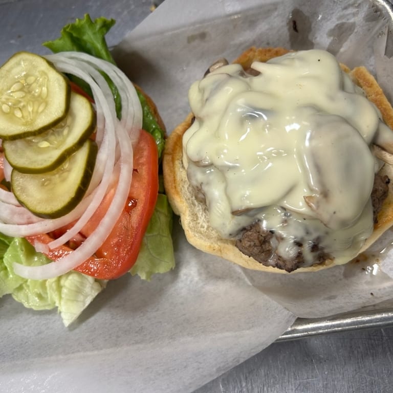 Mushroom Swiss Burger Delight