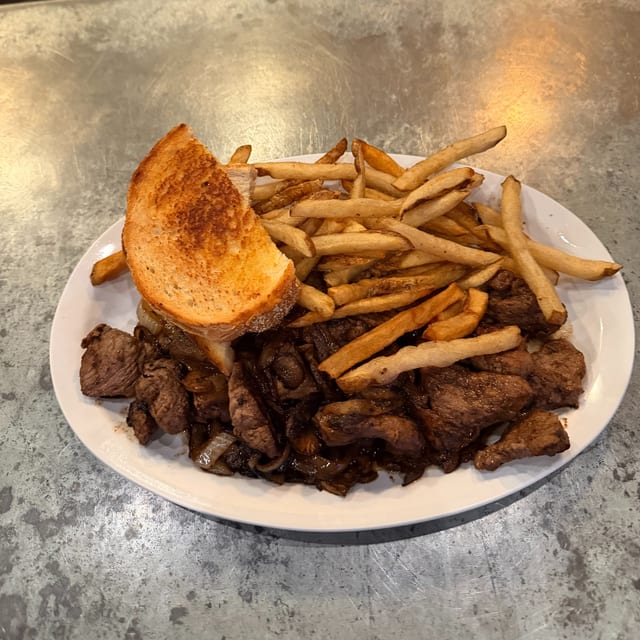 STEAK BITES DINNER.